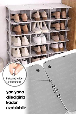 Lüks 5 Katlı Ayakkabı Düzenleyici Ayakkabılık Portatif Ayakkabı Standı | Yan Yana Demonte