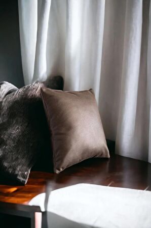 Flat Dark Brown Nubuk Dekoratif Kırlent Kılıfı