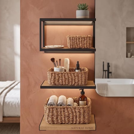 Hasır 3'Lü Dekoratif Sepet Seti - Çok Amaçlı Banyo Ve Mutfak Düzenleyici Organizer