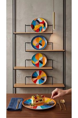 The Mia Shapes Serisi 6 Parça New Bone China Porselen Servis Tabağı Seti 27 cm