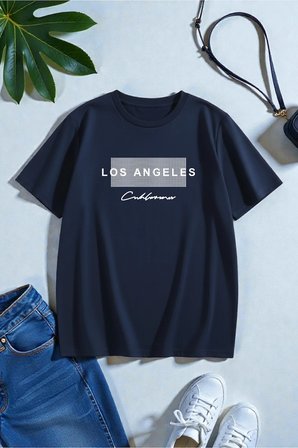 Unisex Los Angeles Baskılı Tasarım Tshirt