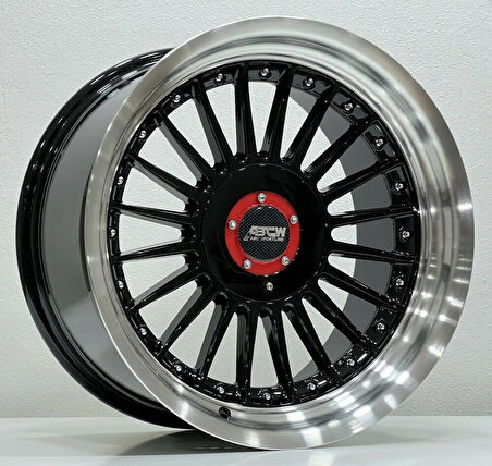 BCH-7307 8*17 5*112-120 ET20 72.56 BLACK LIP MAC+CHROME RIVETS