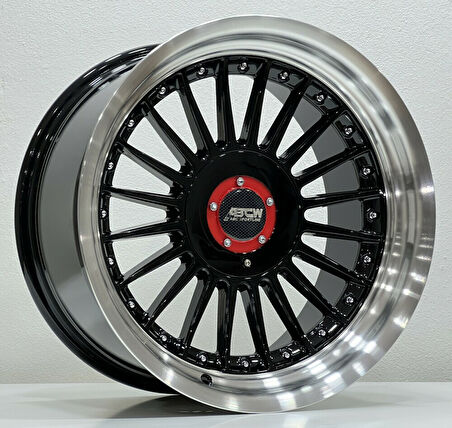 BCH-7307 9*17 5*112-120 ET15 72.56 BLACK LIP MAC+CHROME RIVETS