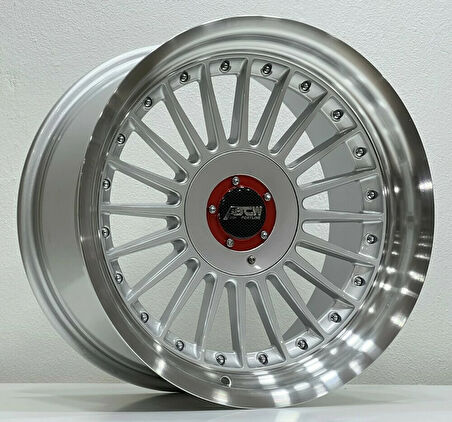 BCH-7307 9*17 5*112-120 ET15 72.56 SILVER LIP MAC+BLACK RIVETS