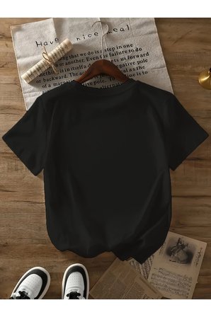 Unisex Papatya Minimal Baskılı Tasarım Tshirt
