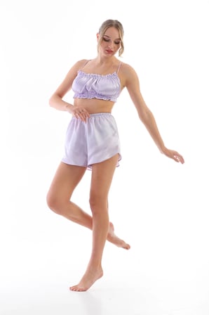 Laperissa Kadın Mor Saten Askılı Pijama Takımı Mevsimlik Alt Üst 36