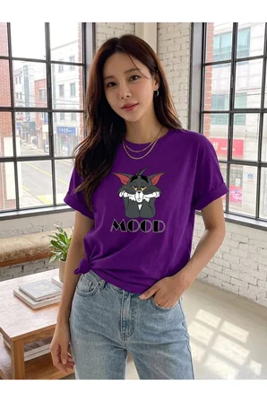 Unisex Mood Baskılı Oversize Tshirt