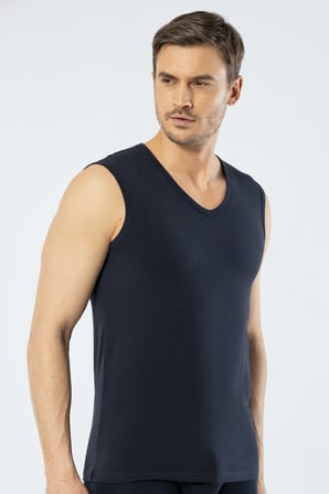 Sıfır Kol Erkek Atlet, Spor V Yaka %95 Pamuk %5 Likra