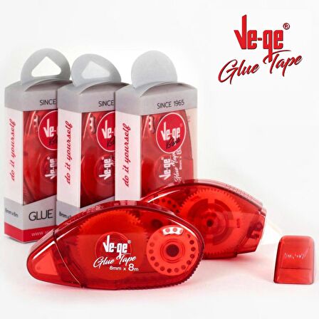 Ve-Ge Glue Tape Şerit Bant 8mm x 8m 6 Adet