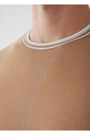 Alfriston Camel Renk Çizgi Detaylı Triko