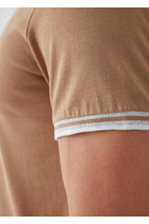 Alfriston Camel Renk Çizgi Detaylı Triko
