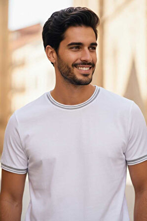 Alfriston Kırık Beyaz Renk Çizgi Detaylı Triko