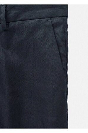 Lizbon Lacivert Renk Keten Karışımlı Chino Pantolon