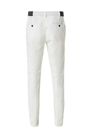 Mong Kırık Beyaz Renk Kadife Beli Lastikli Jogger Pantolon