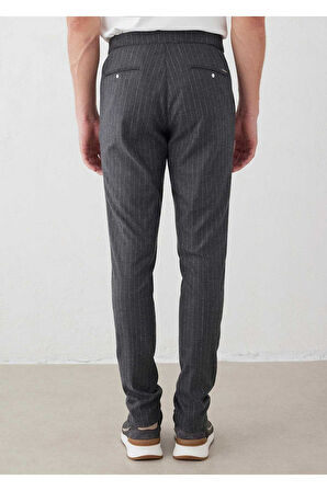 Legend Gri Renk Çizgili Chino Pantolon