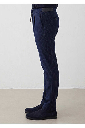 Legend Lacivert Renk Çizgili Chino Pantolon