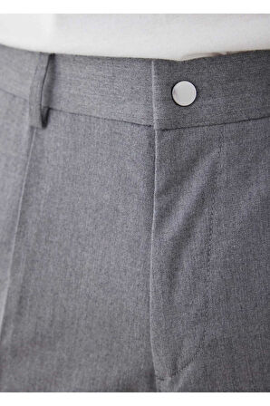 Bohoo Gri Renk Pileli Chino Pantolon