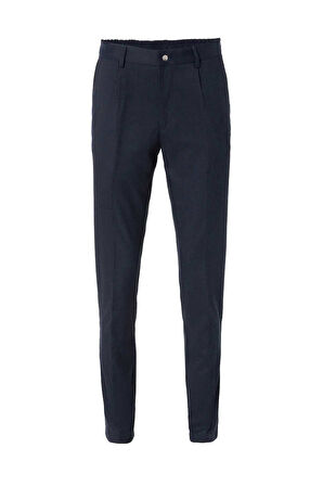 Bohoo Lacivert Renk Pileli Chino Pantolon