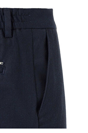 Bohoo Lacivert Renk Pileli Chino Pantolon