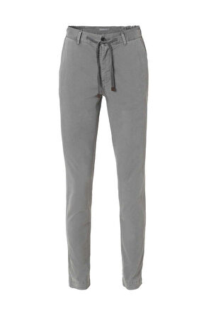 Lango Gri Renk Esnek Belli Kordonlu Chino Pantolon