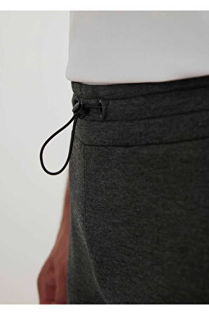 Male Antrasit Renk Örme Kumaşdan Jogger Pantolon