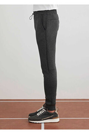 Male Antrasit Renk Örme Kumaşdan Jogger Pantolon