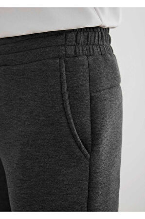 Male Antrasit Renk Örme Kumaşdan Jogger Pantolon