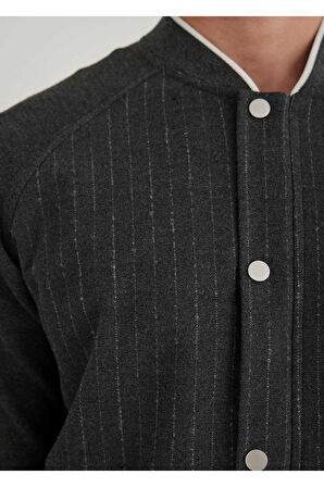 Volah Antrasit Renk Fermuarlı Bomber Mont