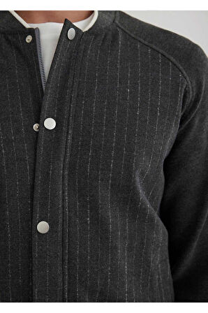 Volah Antrasit Renk Fermuarlı Bomber Mont