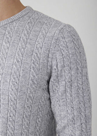 Tetvan Gri Melanj Renk Saç Örgü Kaşmir Triko