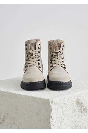 Louch Taş Renk Kürk Detaylı Süet Bot