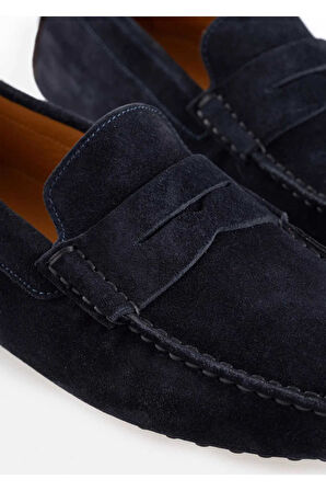Noeva Lacivert Renk Süet Loafer