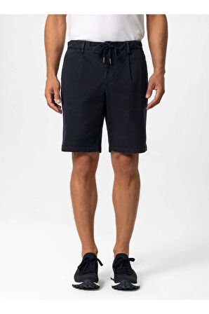 Topp Lacivert Renk Logo Detaylı Chino Şort