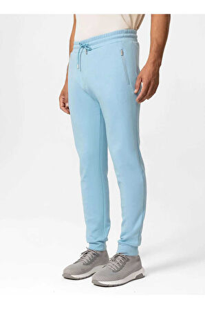 Loss Bebek Mavi Renk Logo Baskılı Örme Jogger Pantolon