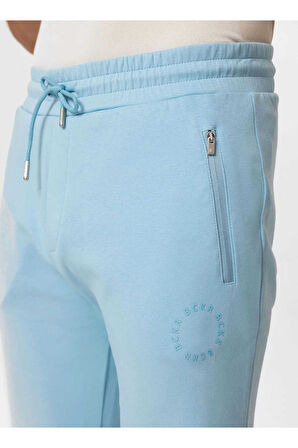 Loss Bebek Mavi Renk Logo Baskılı Örme Jogger Pantolon