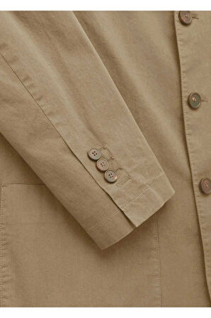 Victor Bej Renk Mono Yaka Over Size Blazer Ceket