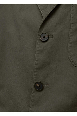 Victor Haki Renk Mono Yaka Over Size Blazer Ceket