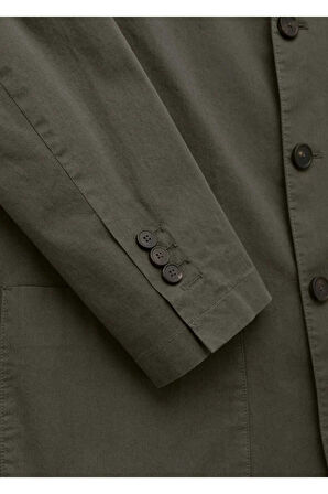 Victor Haki Renk Mono Yaka Over Size Blazer Ceket