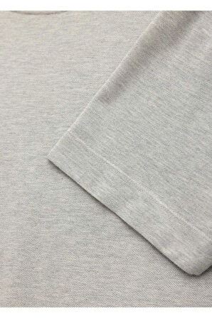 Boss Gri Melanj Renk Bisiklet Yakalı Pike Tişört