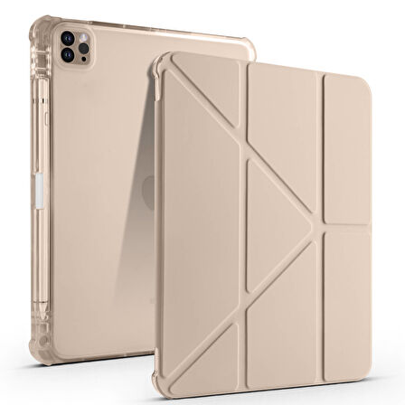 Apple iPad Air 11 2024 Kılıf Tri Folding Kalem Bölmeli Standlı Kılıf
