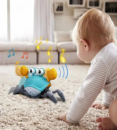  Yengeç Emeklemeye Ve Yürümeye Yardımcı 3 Hız Kademeli Kapatıp Açılabilen Müzikli Sensörlü Şarjlı