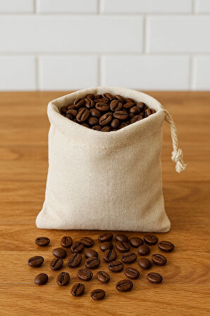 Kuru Kahve Saklama Kesesi Nefes Alabilir Ham Bez Kumaş 5'li Set