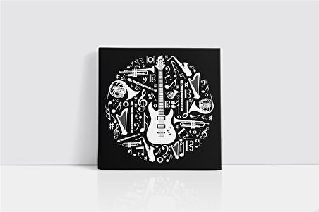 Müzik Enstrümanları Tasarım Kanvas Tablo