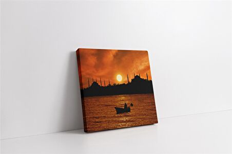 Gün Batımı İstanbul Silueti Kanvas Tablo