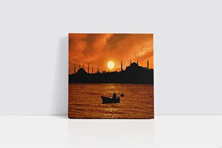 Gün Batımı İstanbul Silueti Kanvas Tablo