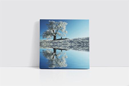 Tek Ağaç ve Gelincik Kanvas Tablo