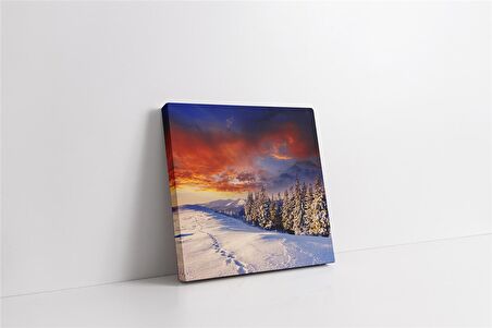 Karlar Altında Kalmış Orman Kanvas Tablo