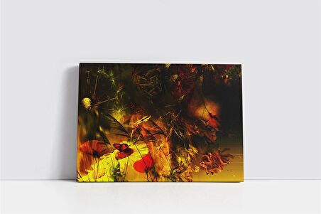 Ayçiçeği ve Kelebek Kanvas Tablo