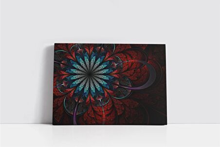 Çiçek Deseni Çizim Kanvas Tablo