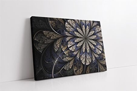 Çiçek Deseni Çizim Kanvas Tablo